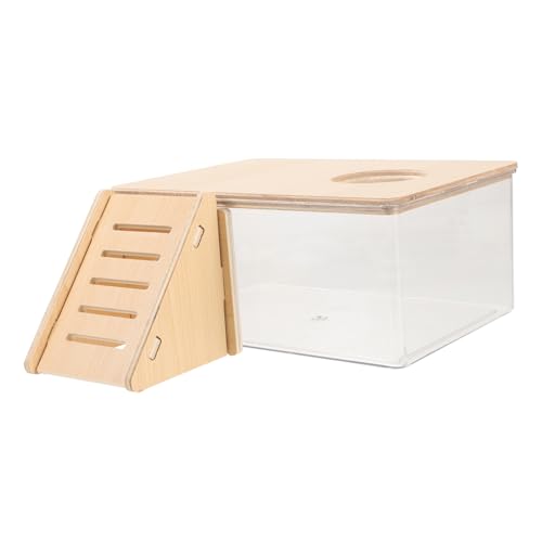 Toddmomy Transparente Sandbadebox für Hamster und Rennmäuse und Spaß für Kleine Haustiere mit Holzleiter Design zu Reinigen für Chinchillas und Andere Toddmomy Transparente Sandbadebox für Hamster und Rennmäuse und Spaß für Kleine Haustiere mit Holzleiter Design zu Reinigen für Chinchillas und Andere von Toddmomy