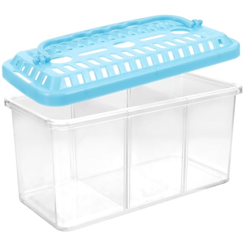 Toddmomy Transparenter Zuchtbehälter für Fische mit DREI Fächern Multifunktionale Isolationsbox für Aufzucht Futter von Fischen Langlebig und Abnehmbar für Aquarien und Zuchtzwecke von Toddmomy