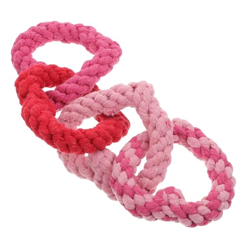 Toddmomy Valentinstag Hundespielzeug Herzförmiges Baumwollseil Kauspielzeug für Welpen Zahnpflege und Beschäftigung Fitness und Beziehungsaufbau von Toddmomy