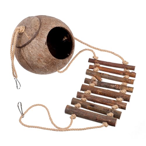 Toddmomy Versteck Für Kleine Haustiere Dekorative Reptilienhöhle Aus Kokosnuss Für Terrarien Für Eidechsen Und Andere Reptilien Terrarium Ornament von Toddmomy