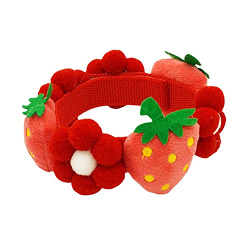 Toddmomy Verstellbares Hundehalsband mit Design Süßes Erdbeer Atmungsaktiv und Gemütlich für Kleine und Katzen Partys und Besondere Anlässe von Toddmomy