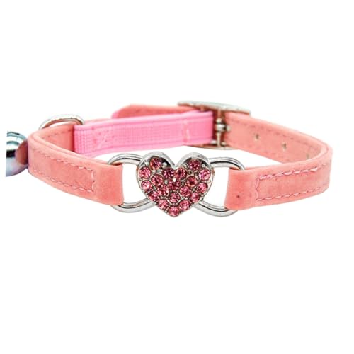 Toddmomy Verstellbares Katzenhalsband mit Herzanhänger Glitzernden Strasssteinen und Glocke Verstellbar Langlebig Geeignet für Katzen und Kätzchen Modisches Haustierzubehör für Alltag und Toddmomy Verstellbares Katzenhalsband mit Herzanhänger Glitzernden Strasssteinen und Glocke Verstellbar Langlebig Geeignet für Katzen und Kätzchen Modisches Haustierzubehör für Alltag und von Toddmomy