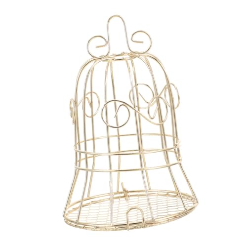 Toddmomy Vintage Goldene Vogelkäfig Mit Kau-Spielzeug Für Papageien Hängender Futterspender Für Garten Und Innendekoration Stilvolles Accessoire Für Vogelliebhaber von Toddmomy