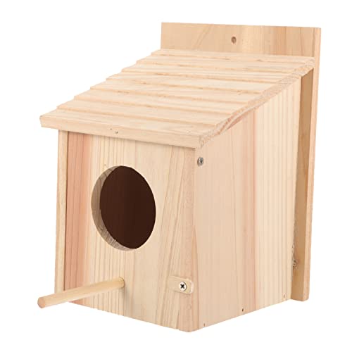 Toddmomy Vogelkäfig Vogelhütte Holz Nistkasten Für Turteltauben Zuchtbox Aus Holz Zuchtbox Für Wellensittiche Taubenhäuser Nistkasten Für Sittiche Vogelhaus Metall Vogel Liefert Holzfarbe von Toddmomy