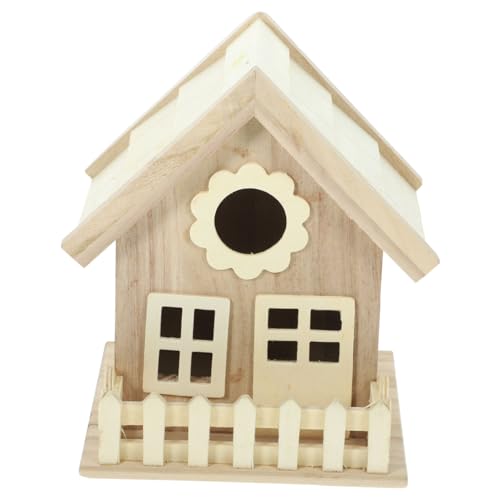 Toddmomy Vogelnest Häuser Dekoration Holzdekor gartendeko Garden Decor vogelkäfige Birdcage Vogelhaus für Nistkasten Zubehör für Vögel im Freien Garten Vogelhaus hölzern Khaki von Toddmomy