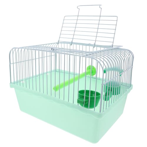 Toddmomy Vogelträger Für Nymphensittiche Tragbarer Vogelkäfig Mit Stand Futter Und Wasserbehälter Robuster Käfig Für Papageien Und Liebesvögel Grünes Design Standfarbe Zufällig von Toddmomy
