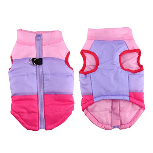 Toddmomy Warmer Wasserdichter Hundewintermantel Atmungsaktive Baumwollweste für Kleine bis Mittelgroße Hunde Winddicht und Haustierbekleidung für Herbst und Winter Rosa Violette von Toddmomy