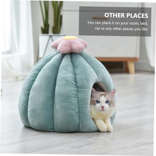 Toddmomy Warmes Katzenhaus Cactus Design Abnehmbar Waschbar Kuscheliges Haustiernest Für Katzen Kätzchen Und Kleine Haustiere Für Winter Und Indoor Nutzung von Toddmomy