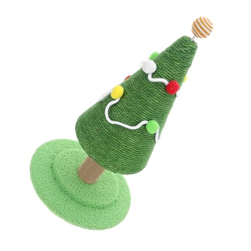 Toddmomy Weihnachtlicher Katzen Kratzbaum aus Natürlichem Sisal Hoher Stabiler Kratzpfosten Tannenbaumform Rutschfestes Katzen für Festliche Wohnraumdekoration von Toddmomy
