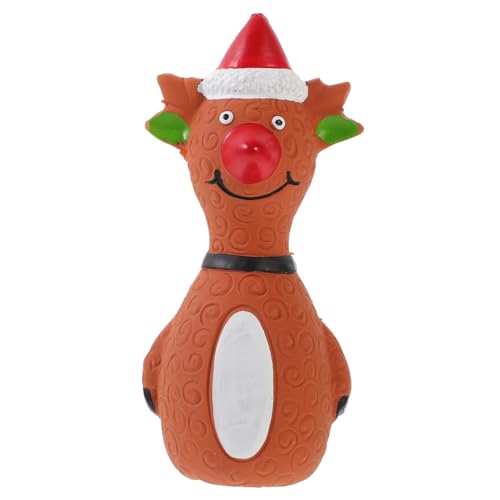 Toddmomy Weihnachtliches Hundespielzeug aus Latex Kauspielzeug für Hunde mit Quietscher Interaktives Plüschtier für Hunde Fördert Intelligenz und Entspannung Sicheres Material für Gesunde von Toddmomy