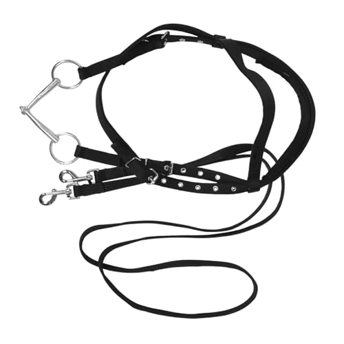 Toddmomy Zaumzeugseil pferdezubehör Pferdereiten Pferdeausrüstung Pferdeausbildung Pferdeausstattung Pferdehalfter aus Seil Strickhalfter für Pferde Halfterpferd Seilhalfter Nylon Black von Toddmomy