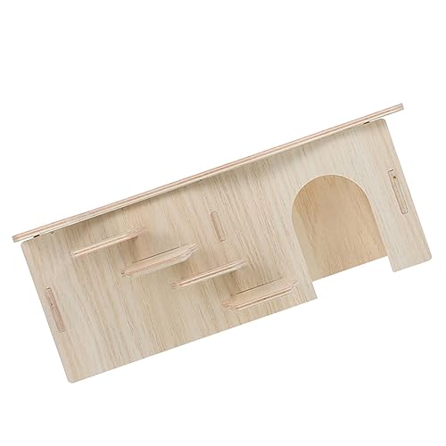 Toddmomy für Hamster und Meerschweinchen Stabiler Versteckort mit Holzleiter für Kleintiere Ausruhen Geeignet für Chinchillas und Zwerghamster von Toddmomy