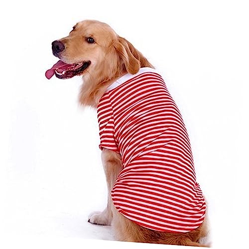 Toddmomy groß Gestreiftes Hundeshirt Haustier-Hundeshirt Hunde-T-Shirt Baumwollweste für Hunde Kostüme Outfits Hundeweste Hundet-Shirt Aquarium Kleidung Schönheitsprodukte Unterhemd rot von Toddmomy