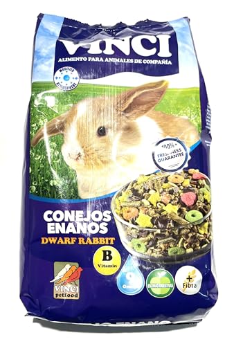 Futter für Zwergkaninchen, 1 kg, komplettes und ausgewogenes Futter für Kaninchen oder Chinchillas und Meerschweinchen von Todo Cultivo
