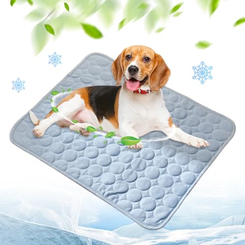 Kühlmatte für Den Sommer, Kühlmatte Hund, Hundekühlmatte für Hund & Katze Selbstkühlende Matte für Haustiere Summer Pet Ice Pad Abrieb- und Bissfest Natürliche Kühlung (Hellblau, XL(100*70CM)) von Toerjii