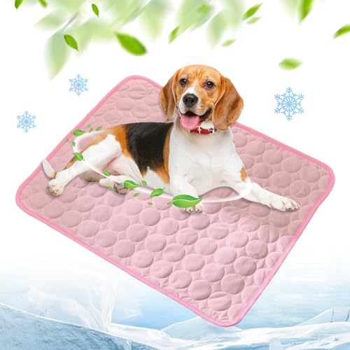 Kühlmatte für Den Sommer, Kühlmatte Hund, Hundekühlmatte für Hund & Katze Selbstkühlende Matte für Haustiere Summer Pet Ice Pad Abrieb- und Bissfest Natürliche Kühlung (Rosa, XXL(150*100CM)) von Toerjii