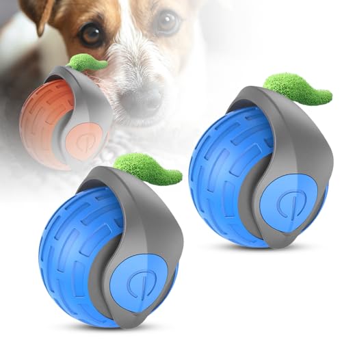 Toerjii Interaktives Katzenspielzeug Elektrisch, Katzenspielzeug Selbstbeschäftigung, Speedy Tail 3.0 Katzenball,360° Selbstdrehender Lustiges Bälle Spielzeug (Blau,2 Pcs) von Toerjii