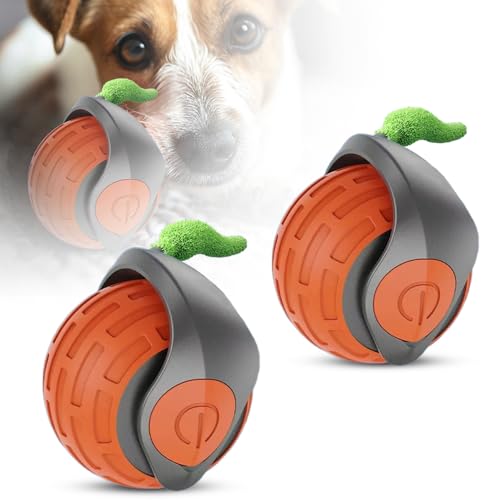 Toerjii Interaktives Katzenspielzeug Elektrisch, Katzenspielzeug Selbstbeschäftigung, Speedy Tail 3.0 Katzenball,360° Selbstdrehender Lustiges Bälle Spielzeug (Orange,2 Pcs) von Toerjii