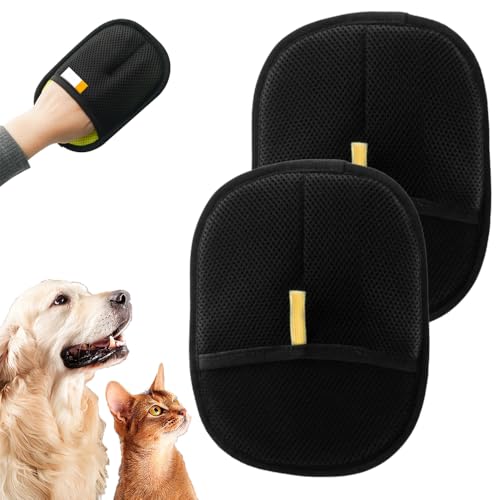 Toerjii Katzenhaarentferner,Tierhaarentferner Fellmagnet,Fellhandschuhe Fingerlos Katze,Katzen Handschuhe Fellpflege für Glattes und Gesundes Fell (18 * 24CM,2 PCS) von Toerjii