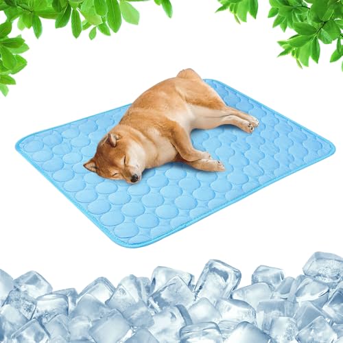 Toerjii Kühlmatte für Den Sommer,Kühlmatte Hund, Hundekühlmatte für Hund & Katze Selbstkühlende Matte für Haustiere Summer Pet Ice Pad Abrieb- und Bissfest Natürliche Kühlung (Blau, XXL) von Toerjii