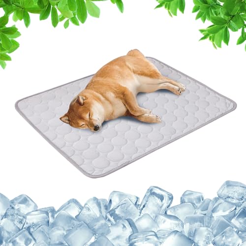 Toerjii Kühlmatte für Den Sommer,Kühlmatte Hund, Hundekühlmatte für Hund & Katze Selbstkühlende Matte für Haustiere Summer Pet Ice Pad Abrieb- und Bissfest Natürliche Kühlung (Grau, XXL) von Toerjii