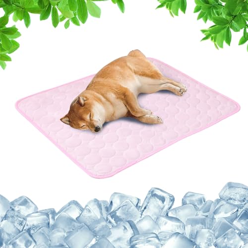 Toerjii Kühlmatte für Den Sommer,Kühlmatte Hund, Hundekühlmatte für Hund & Katze Selbstkühlende Matte für Haustiere Summer Pet Ice Pad Abrieb- und Bissfest Natürliche Kühlung (Rosa, XL) von Toerjii