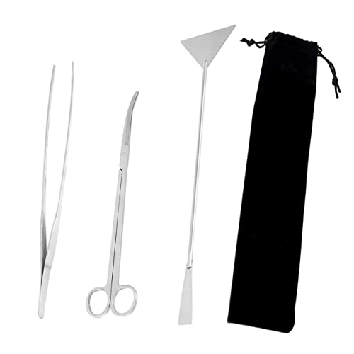 Tofficu 1 Satz Water Plants Tool Kit Trim verbandsschere schärpe gewürze Set einrichten pincet Werkzeug Aquascaping-Tool für Aquarien Aquariumreinigungsmittel Rostfreier Stahl Silver von Tofficu