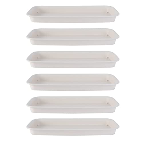Tofficu 6 Rechteckige Untersetzer für Blumentöpfe Tropfschalen für Pflanzen auf Der Fensterbank Atmungsaktive Wasserauffangschale aus Kunststoff für Blumentöpfe für Bonsai-Sukkulenten im von Tofficu