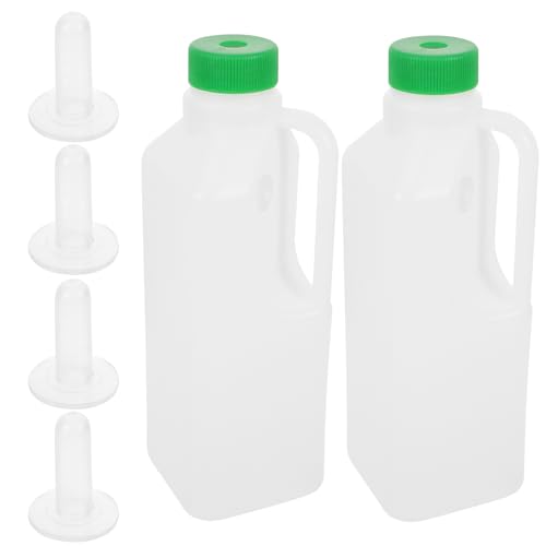 Tofficu Lamm-Futterflasche mit 4 Brustwarzen, 850 ml, Kinder-Trinkflasche, Krug, Baby, Ziege, Kalb, Milch, Wasserflasche für Bauernhofzubehör von Tofficu