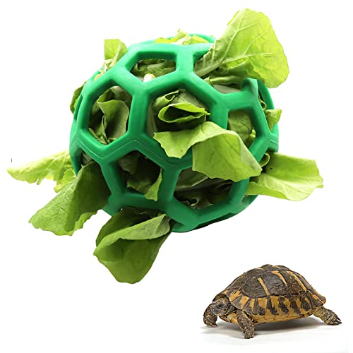 Together-Life Schildkröten-Leckerli-Ball, Spielzeug, Heu-Futterball, hängende Fütterung, Grasball, Obst-Gemüse-Futterstation, Futterspender, Spielzeug für Kleintiere, Haustier-Schildkröte, Grün von Tirifer