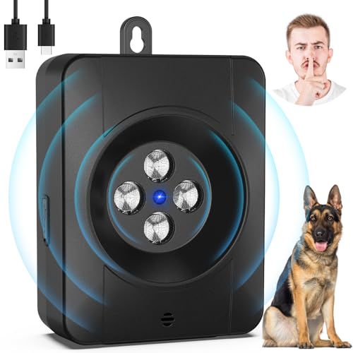 Tohoyard Antibell für Hunde, 3 Modi Automatisch Anti Bell Gerät mit 4 Ultraschallsendern, Audio & Ultraschall Hunde Bellen, Wiederaufladbares Anti-Bell-Mittel für Hunde von Tohoyard