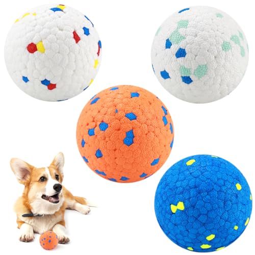 Toivize Hundebälle, 4 Stück Hundespielzeug Ball Unzerstörbar Hundespielzeug Ball Hundebälle für Aggressive Kauer Hundespielzeugbälle Trainingsbälle für Große Mittlere und Kleine Hunde von Toivize
