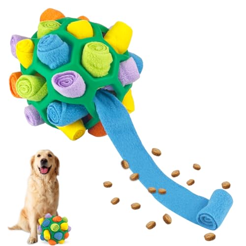Toivize Schnüffelball für Hunde, Tragbarer Schnüffelball Hundespielzeug Intelligenzspielzeug Interaktiver Schnüffelball für Hunde für Kleine und Mittelgroße Hunde, Regenbogenfarben von Toivize