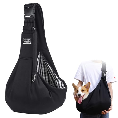 Verstellbare Hunde Tragetasche Hund,Wendbarer Transporttasche,Atmungsaktive Haustier Outdoor Tasche,Transporttasche,Hundetasche für Kleine Hunde und Katzen,Hundetragetasche Bis 7.5Kg Schwarz Tokaneit von Tokaneit