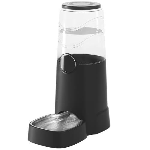 Tokenkuko Automatischer 8-Liter-Wasserspender für Hunde mit Edelstahlnapf, Schwerkraft-Wasserspender, automatischer Schwerkraft-Wassernapfspender, großes Fassungsvermögen für kleine, mittelgroße und von Tokenkuko