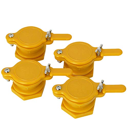 Tolegano Honig Abfüllhahn 4 Stück, Quetschhahn, gelb, Plastik, Honigeimer, lebensmittelecht, Bienen, Honig, Honigernte, Schleudern, Beekeeping, Honiggläser, Abfüllkübel von Tolegano
