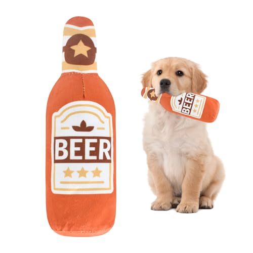 Tolenre Hundespielzeug, Quietschende Hundespielzeuge mit Knitterpapier, Weiches Bierflaschen Plüsch Hundespielzeug Kauspielzeug für Welpen kleine und große Hunde Plüsch Hund Spielzeug weich Dogtoy Tolenre Hundespielzeug, Quietschende Hundespielzeuge mit Knitterpapier, Weiches Bierflaschen Plüsch Hundespielzeug Kauspielzeug für Welpen kleine und große Hunde Plüsch Hund Spielzeug weich Dogtoy von Tolenre