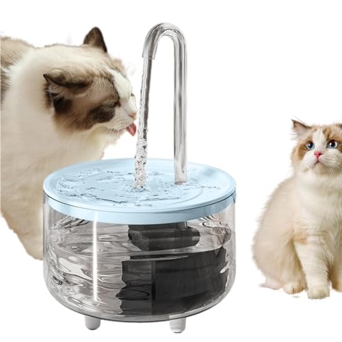 Kabelloser USB-Wasserbrunnen für Katzen, batteriebetriebener Hundebrunnen, Katzenbrunnen zum Trinken, automatisch abschaltbarer Katzenwasserspender, sichtbare Wasserzufuhr für Hauskatzen Hunde, Hausti von Toliya