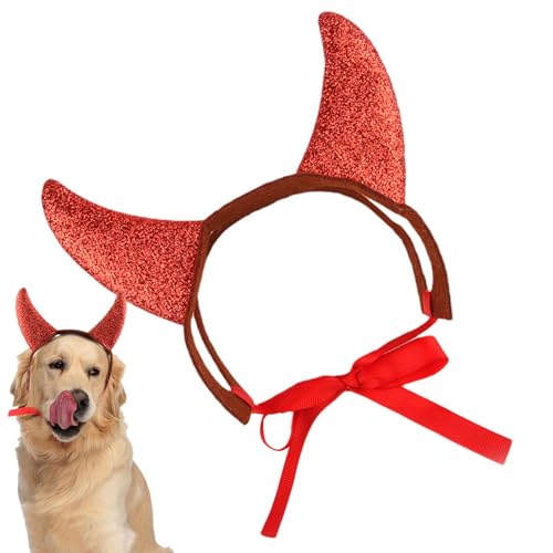 Katzen-Halloween-Kostüme, lustige Katzenkostüme,Filz Halloween Teufelshörner - Leichte, süße Partygeschenke, tragbare Festliche Kopfbedeckung mit Riemen für Katzen, Hunde Katzen-Halloween-Kostüme, lustige Katzenkostüme,Filz Halloween Teufelshörner - Leichte, süße Partygeschenke, tragbare Festliche Kopfbedeckung mit Riemen für Katzen, Hunde von Toliya