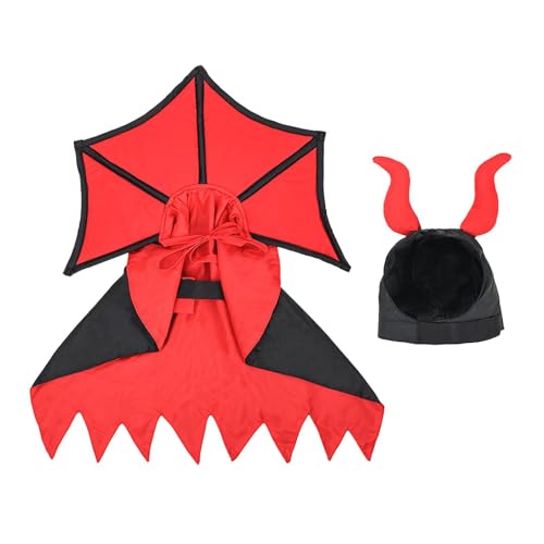 Vampirkostüm für Hunde – Katze Vampir Umhang und Hut – Hexenkleidung für kleine mittelgroße Hunde Katzen Welpen, Teufelskostüm für Haustier Cosplay Vampirkostüm für Hunde – Katze Vampir Umhang und Hut – Hexenkleidung für kleine mittelgroße Hunde Katzen Welpen, Teufelskostüm für Haustier Cosplay von Toliya