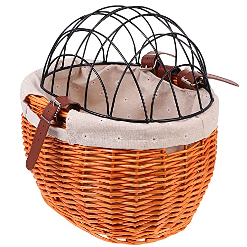 Tomaibaby 1stück Rattan Fahrradbasket Für Haustiere Handgewebter Korb Für Hunde Und Katzen Stabiler Fahrradkorb Für Vorder Hintermontage Für Aufbewahrung Von Haustierzubehör von Tomaibaby