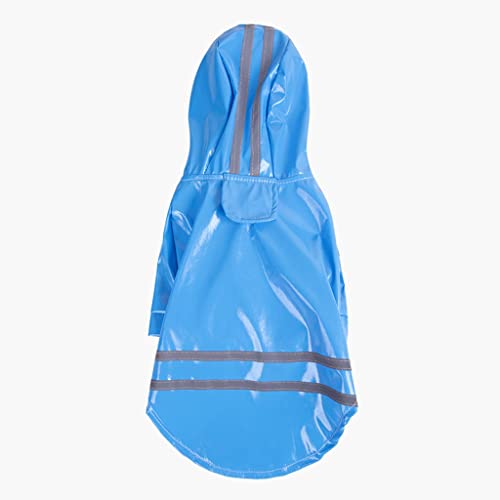 Haustier Hund Kleidung Kapuzen Regenmantel Reflektierende Gestreifte Hund Regenmantel Jacke Outdoor Welpen Atmungsaktive Kleidung (Blau XL) von Tomator