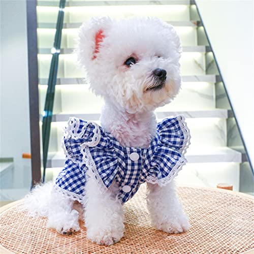 Hundekleidung Frühling Sommer Haustier Plaid niedliche Kleidung geeignet für kleine Hunde Welpen Haustierkleidung Kleidung (B Lcode) von Tomator