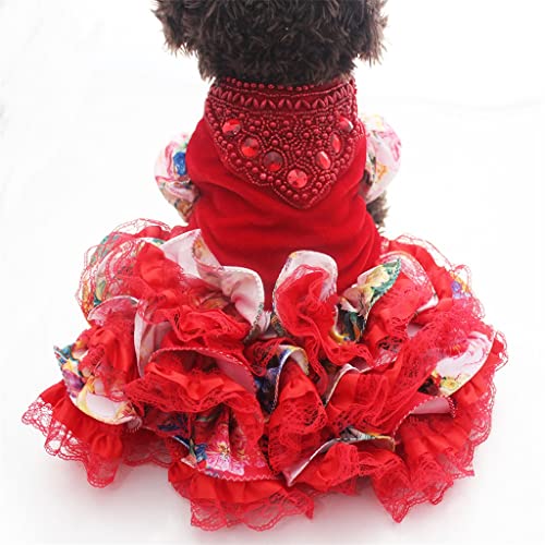 Pet Puppy Formelles Kleid Hochzeitskleid Pet Puppy Rock Kleid 2 Farben Tutu Kleid Kostüm (B XLcode) von Tomator