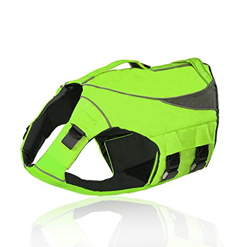 Schwimmweste für Hunde, Kleidung, Sommer, sicher, langlebig, Oxford-Stoff, Haustier-Schwimmweste mit selbstklebenden Aufklebern, Hunde-Badebekleidung, Cooler Badeanzug (AM) von Tomator
