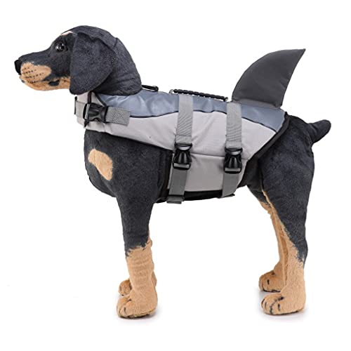 Weste Pet-Life-Jackets Swimming-Saver Floating-Design für Puppy Life Preserver Hundebekleidung (Grau L) von Tomator