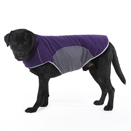 Winter-Hundekleidung Fleece-Patchwork-Reißverschluss-Weste-Jacken-Hundepullover verdicken warmen Fleece-Hundemantel mit Leine (AS-Code) von Tomator