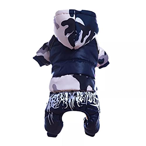 Winter Warme Hundekleidung für Welpen Haustier Hundemäntel mit Kapuze Hundejacke Overalls Französische Bulldogge Kleidung Overall (A XXL-Code) von Tomator