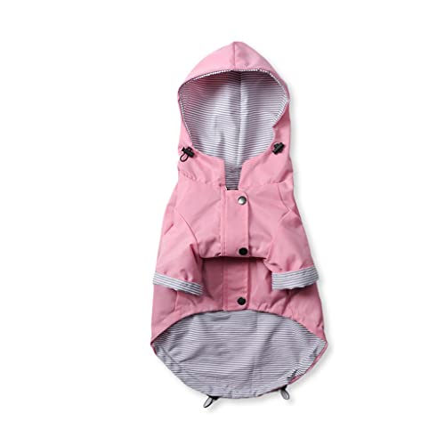 wasserdichte Jacke für Haustiere, kleine und mittlere Hunde, Katzen, Haustier, Regenmantel, Sport-Hoodie, Haustierkleidung (Rosa 2XL) von Tomator