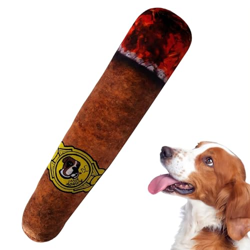 Tomedeks Lustiges Hundespielzeug, 1 Stück, 27 cm, Plüsch-Quietschspielzeug für mittelgroße, kleine und große Hunde, cool gefüllt, für Geburtstag und Dekoration (Zigarettenform, B) von Tomedeks